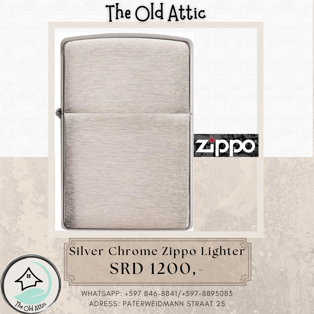 silver chrome zippo lighter 