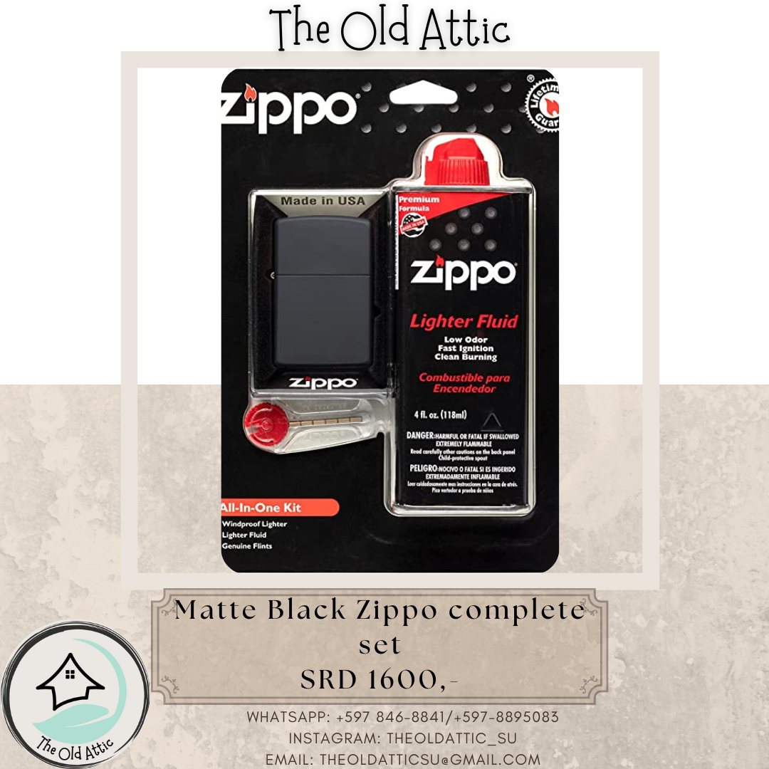 Matte Black Zippo Complete Set