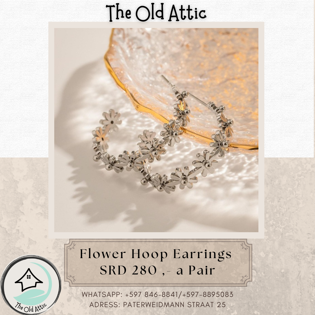 Flower Hoop Earrings