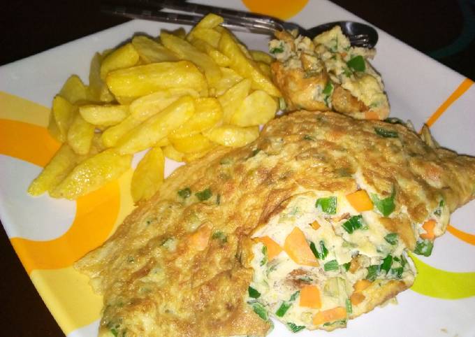 Chips with Fried egg or Omelette_0