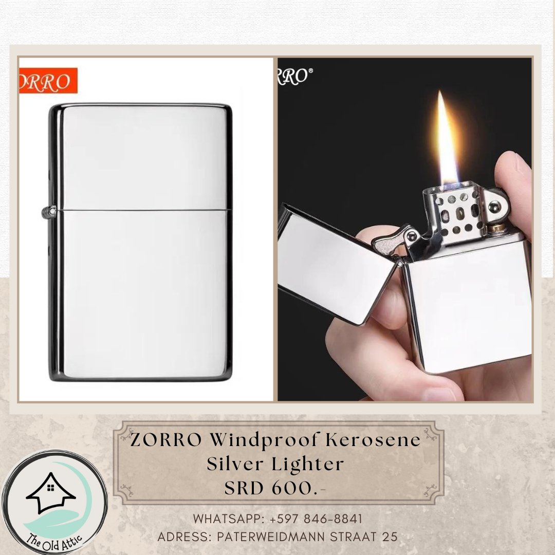 Zorro Windproof Kerosene Silver Lighter 