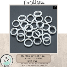 Howlite Crystal rings 