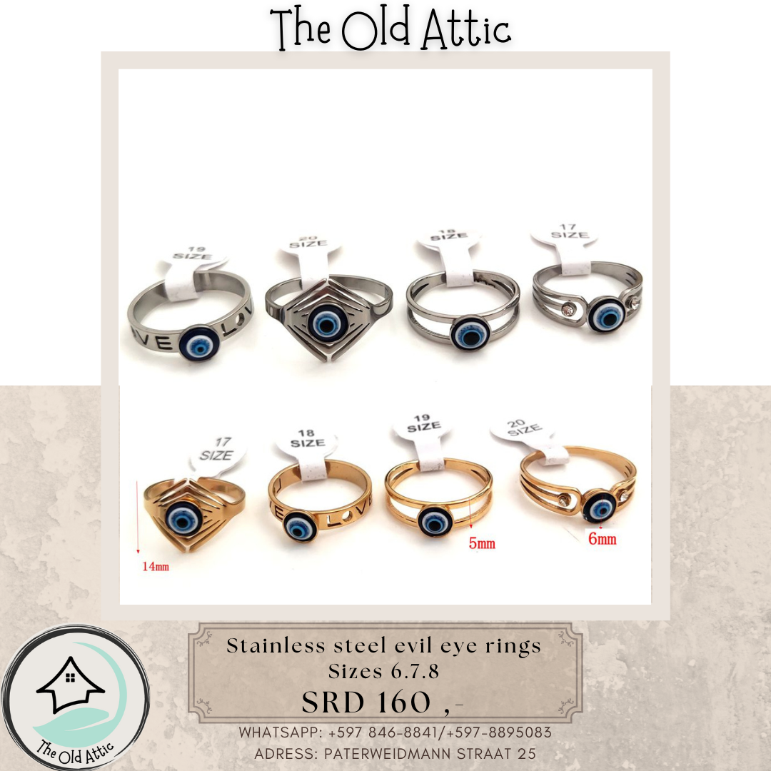 Stainless Steel Evil Eye Ring