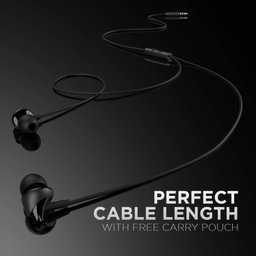 BoAt BassHeads 100 in-Ear Wired Headphones with Mic (Black)