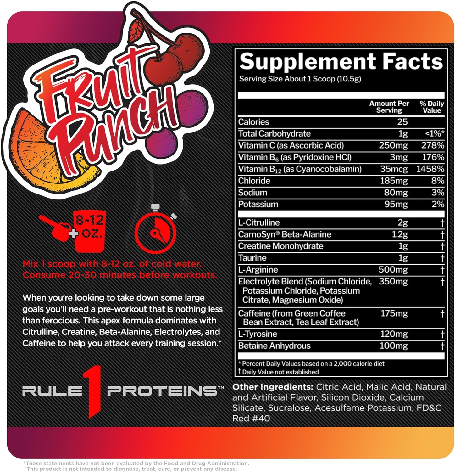 R1 ROAR PRE-WORKOUT FRUIT PUNCH 30 SERVINGS_1