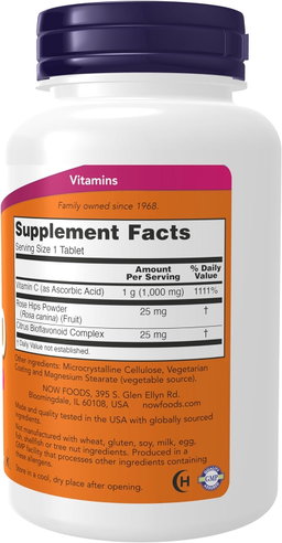 NOW FOODS C-1000 ROSE HIP SR 100 TABLETS