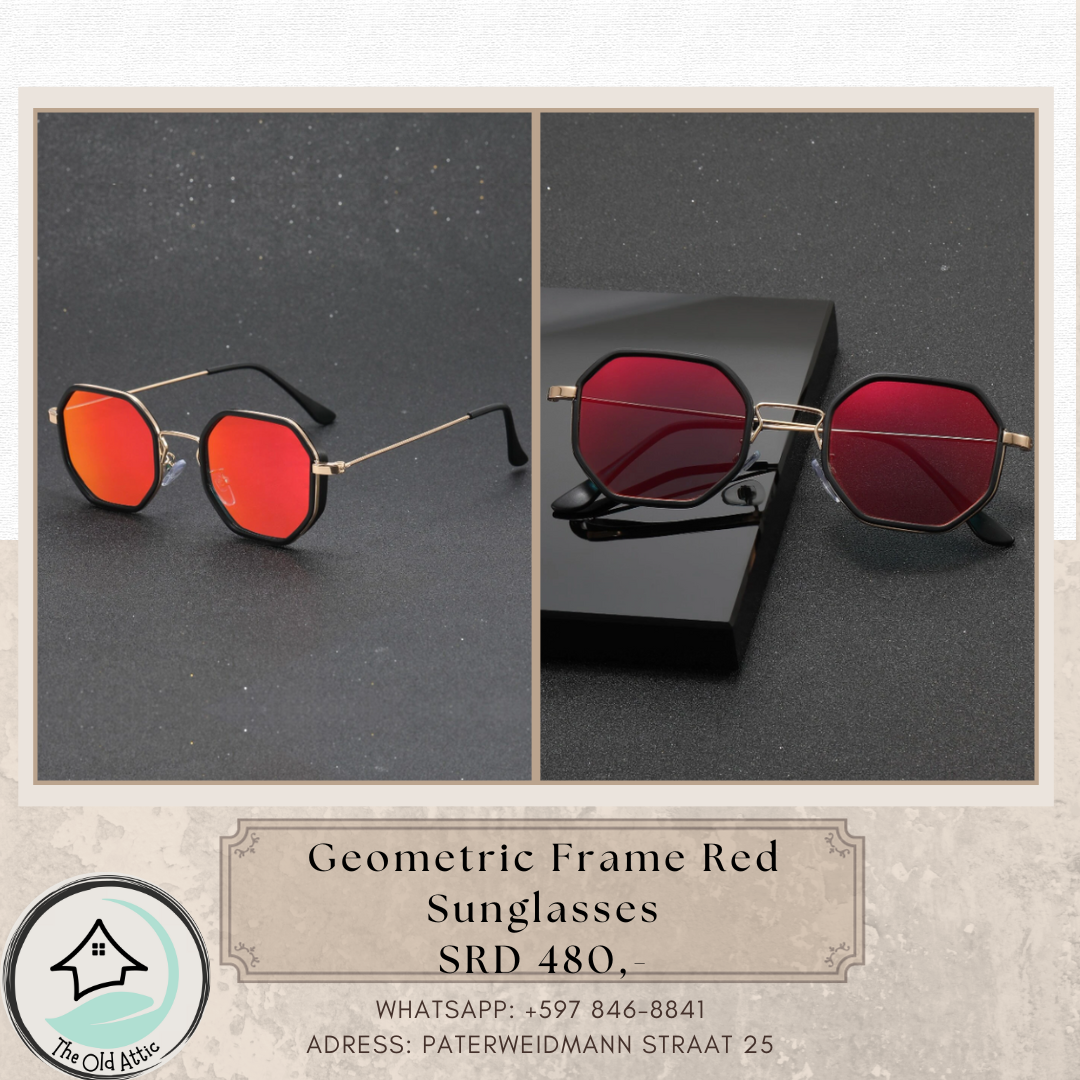 geometric frame red sunglasses_0