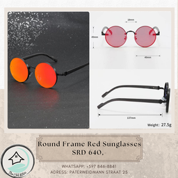 round frame red sunglasses 