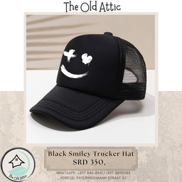black smiley trucker hat 