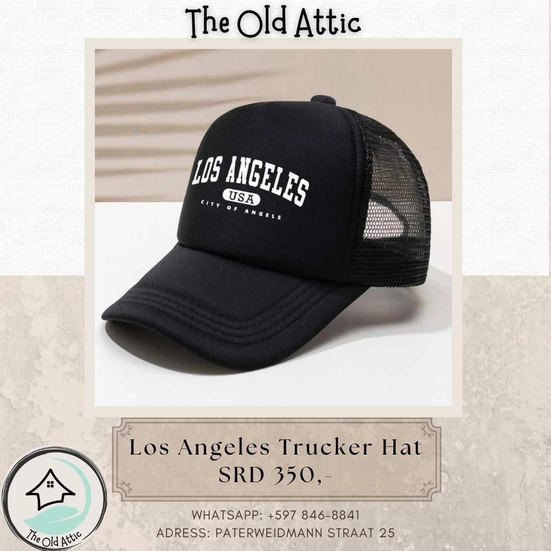 los angeles black trucker hat