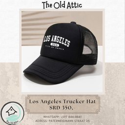 los angeles black trucker hat