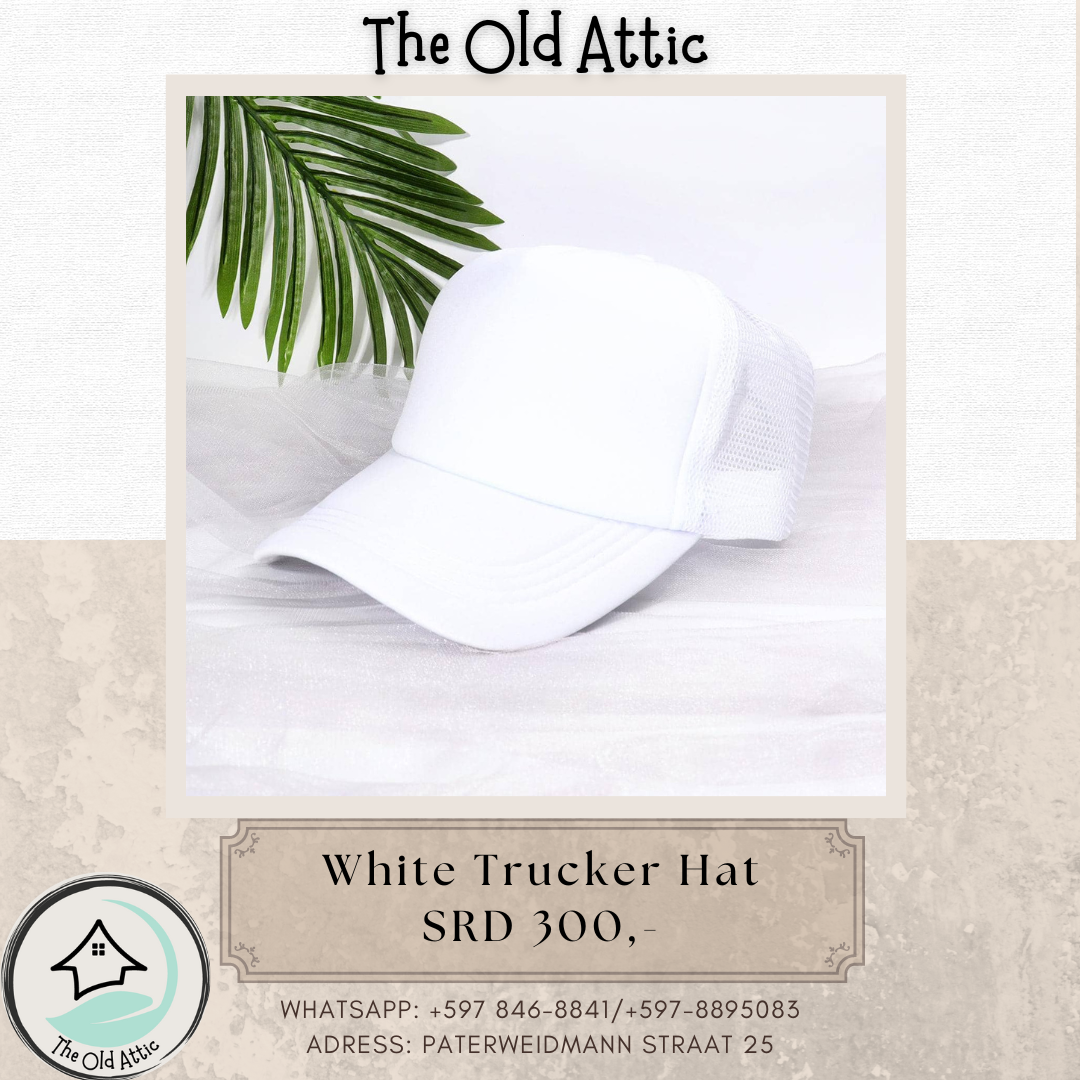 white trucker hat