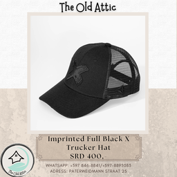 imprinted full black trucker 