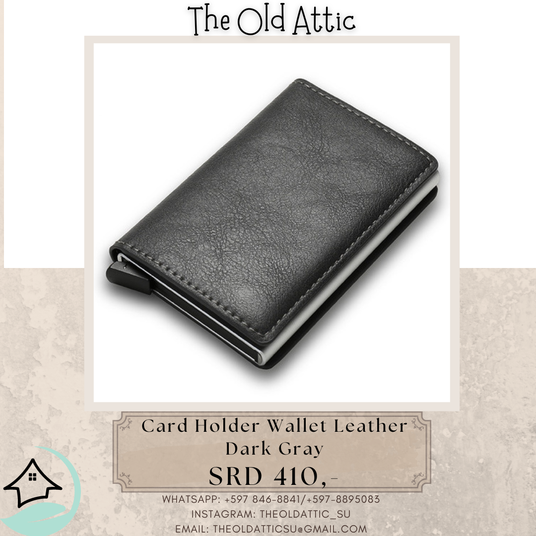 card holder wallet leather dark grey