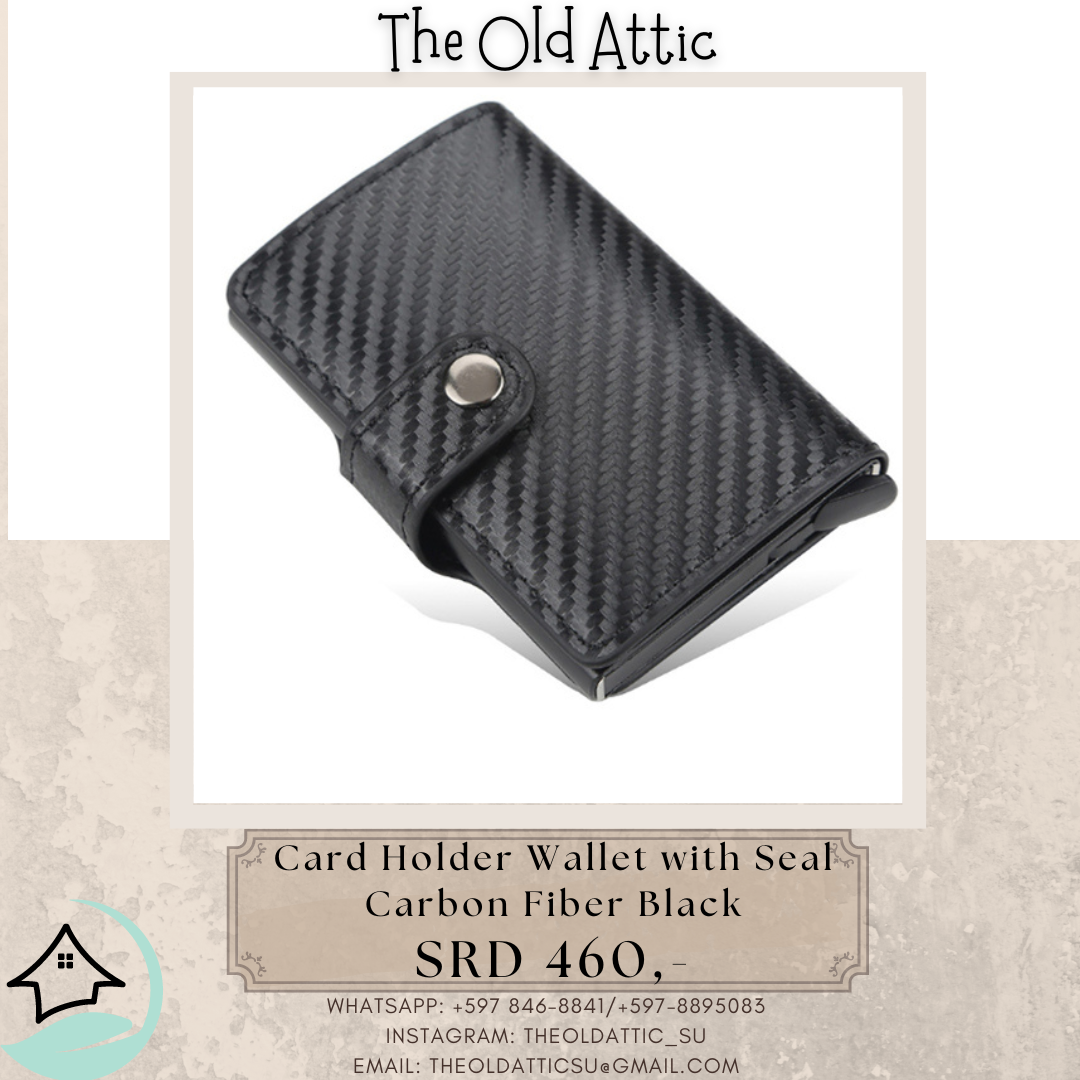 card holder wallet with seal carbon fiber black