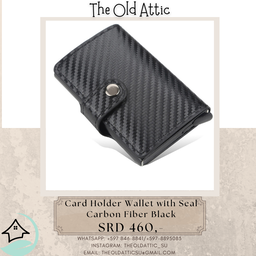 card holder wallet with seal carbon fiber black 
