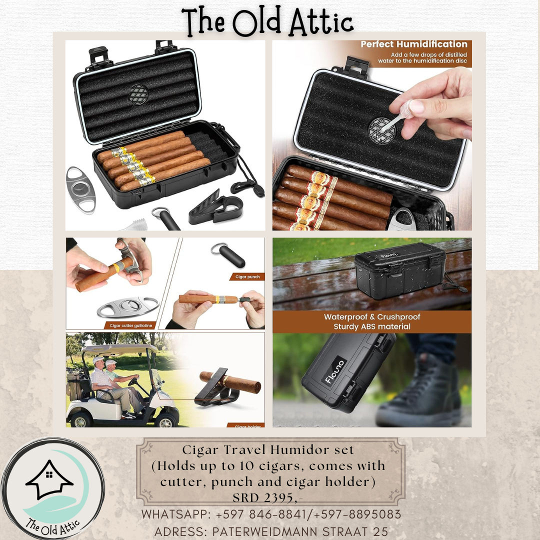 cigar travel humidor set (holds up to 10 cigars)