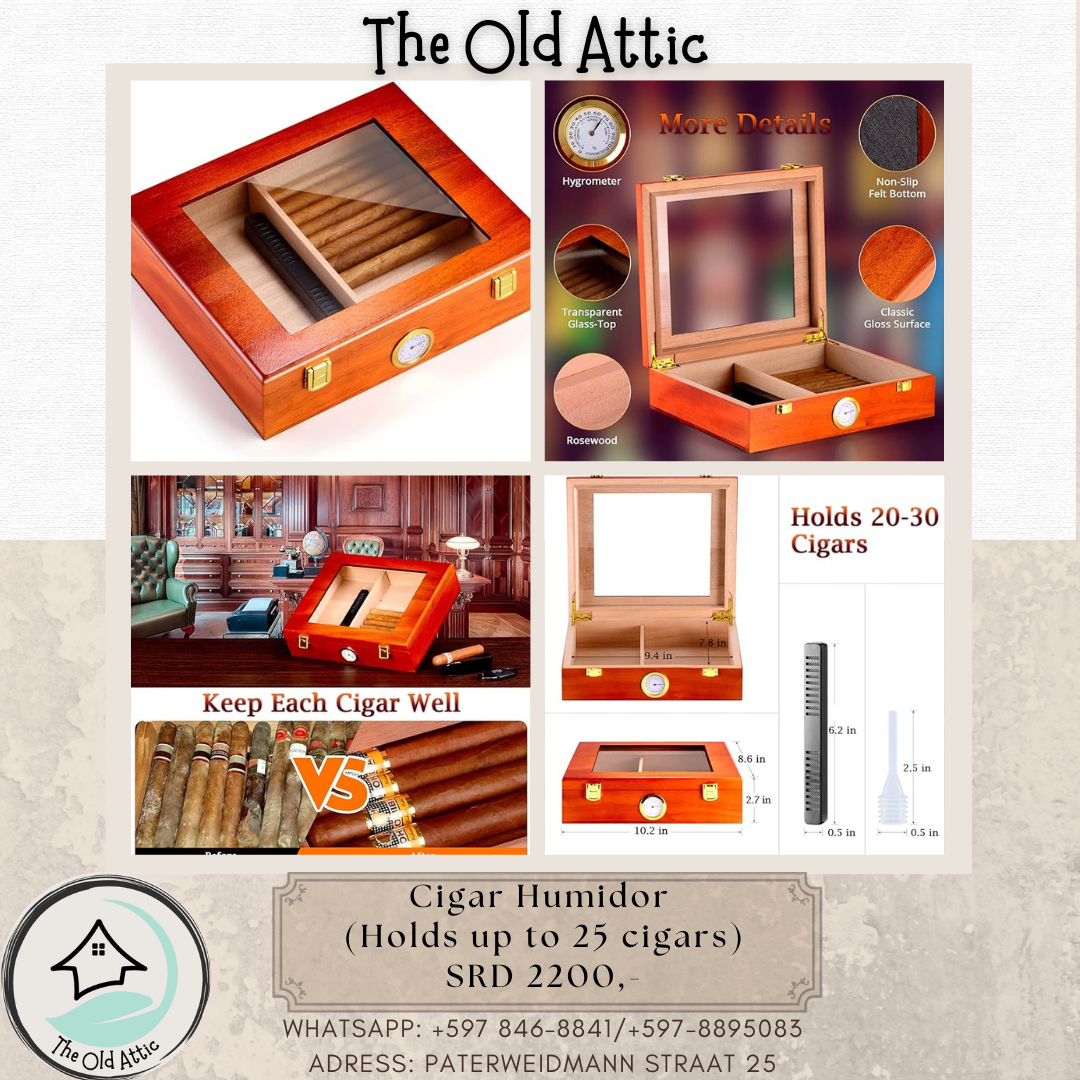 cigar humidor (holds up to 25 cigars)