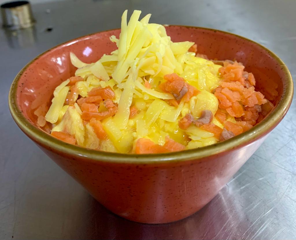 Cheese and Salmon Scrambled Eggs