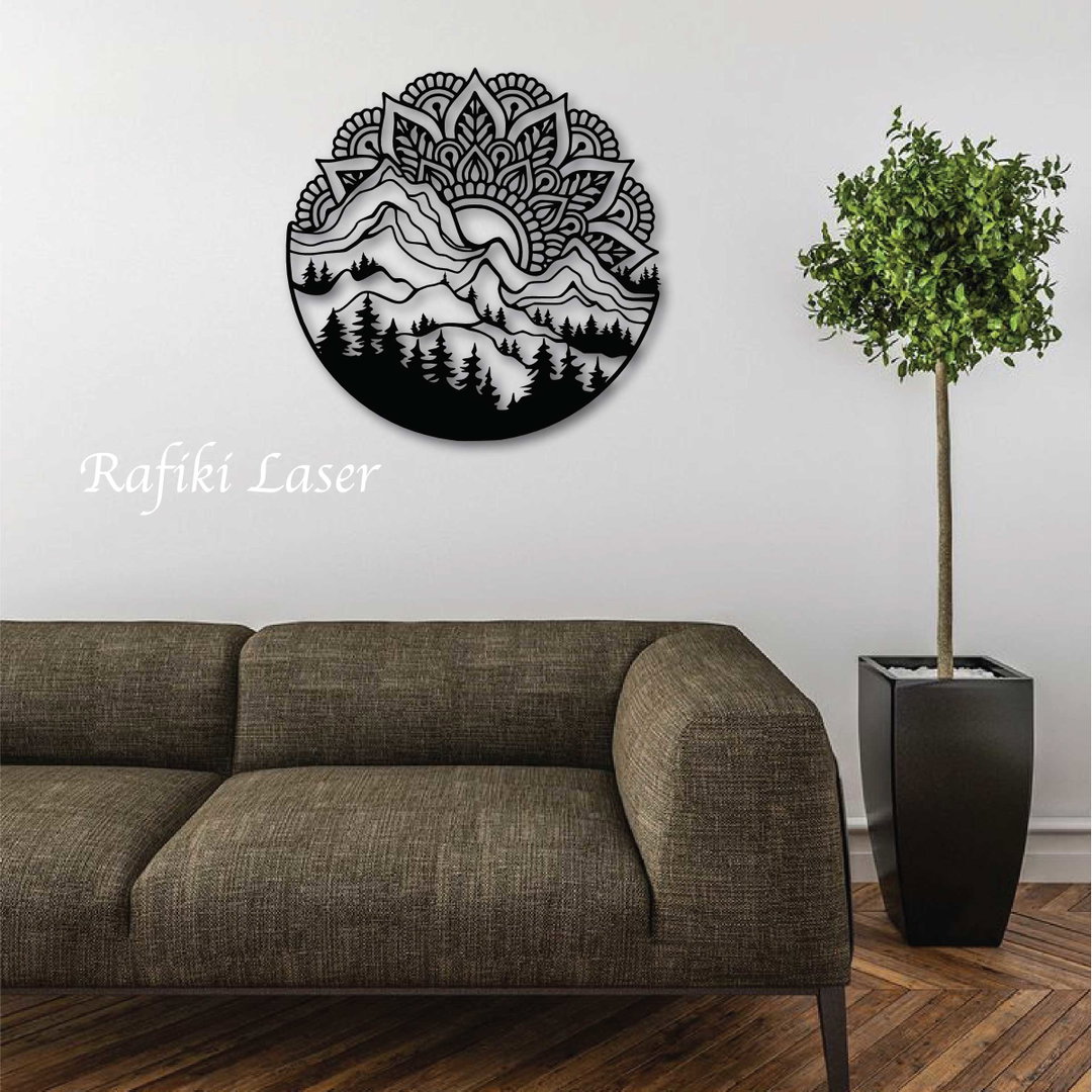 Mountain Mandala Metal Wall Art Decor