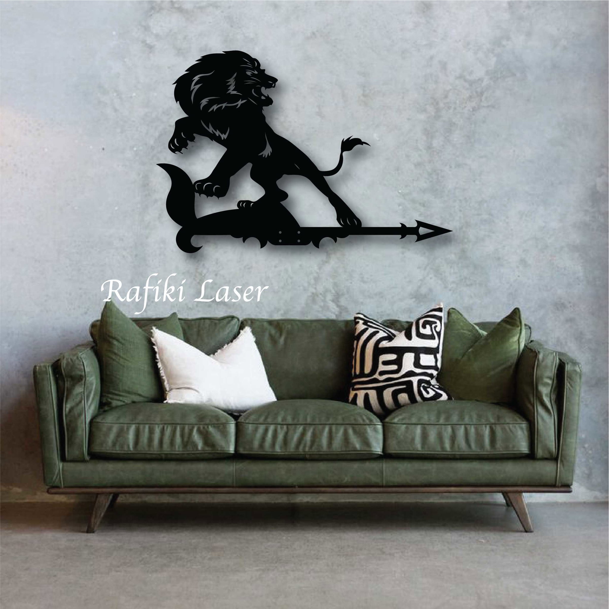 Lion with Arrow Metal Wall Art Decor_0