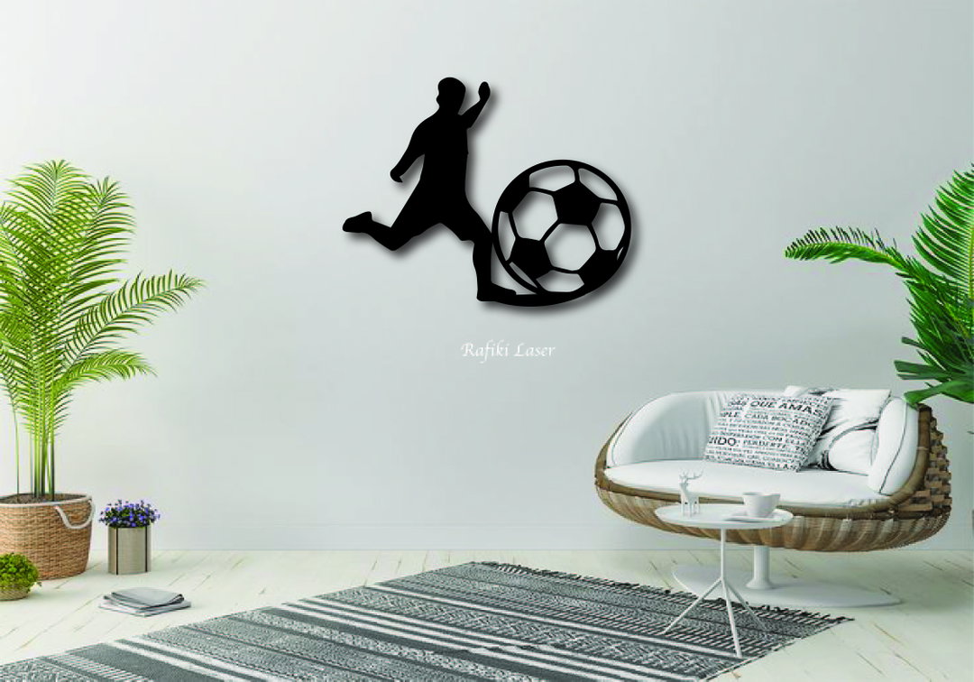 Kicking Ball Metal Wall Art Decor