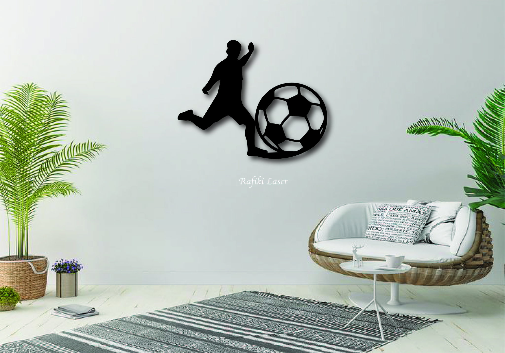 Kicking Ball Metal Wall Art Decor_0