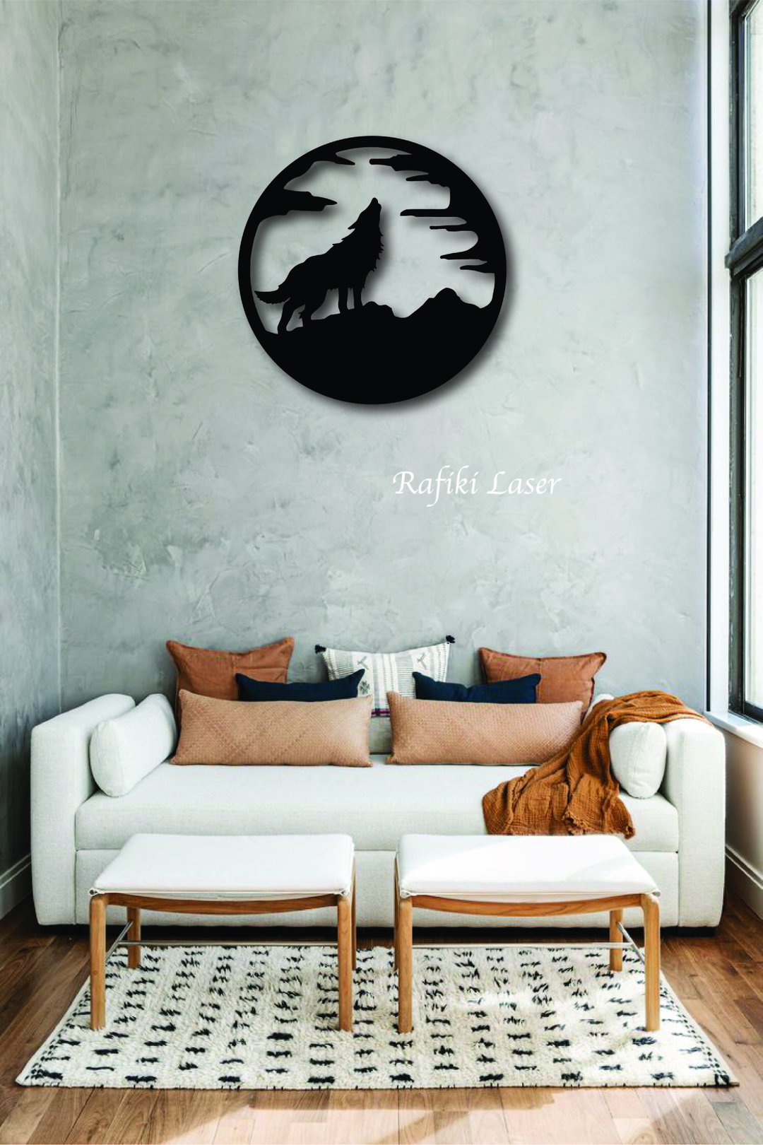 Howling Wolf Metal Wall Art Decor