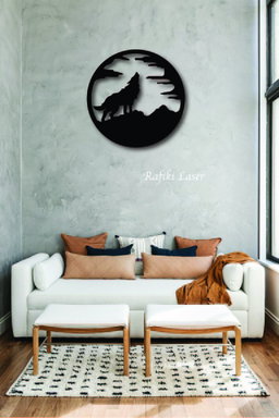Howling Wolf Metal Wall Art Decor