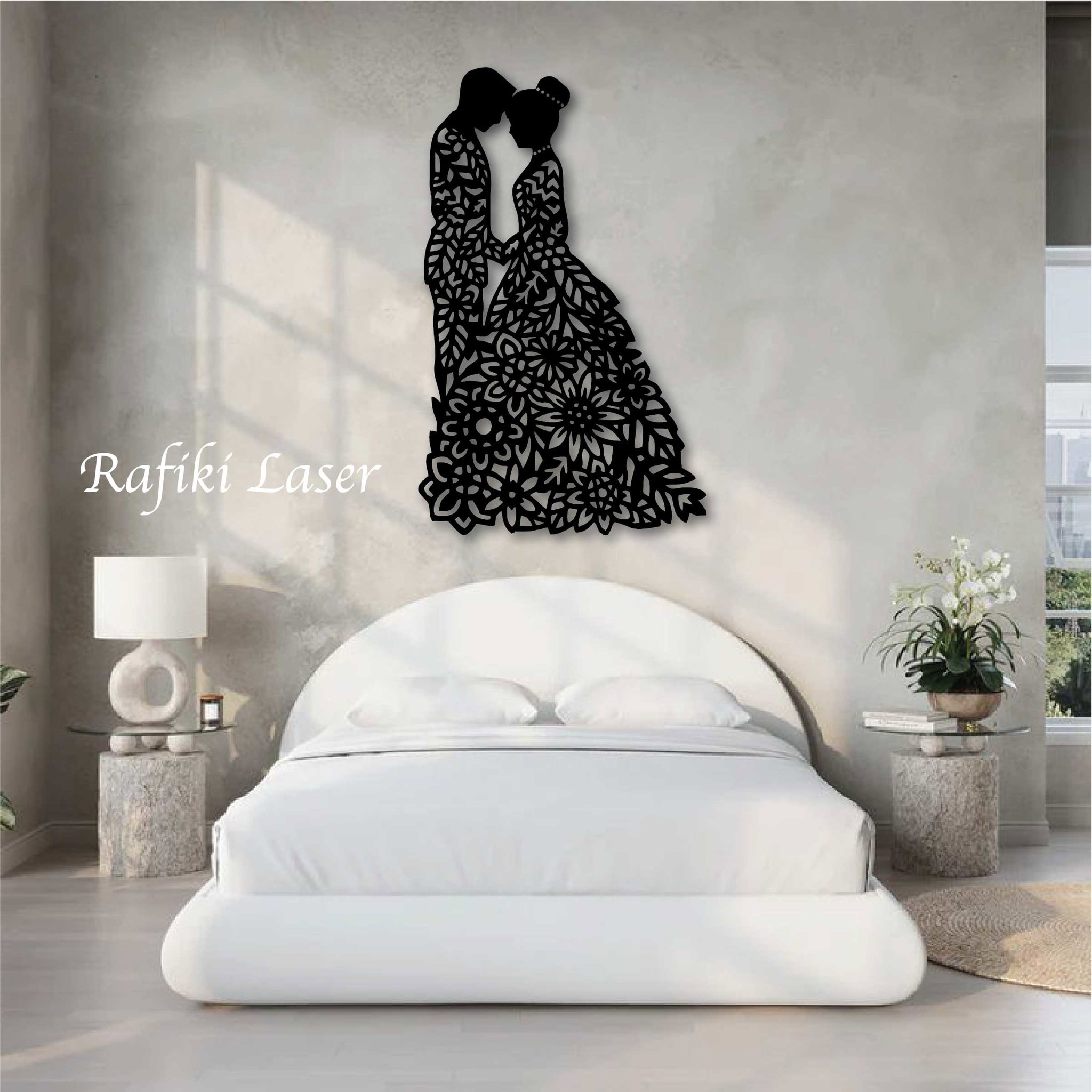Bride and Groom Metal Wall Art Decor_0