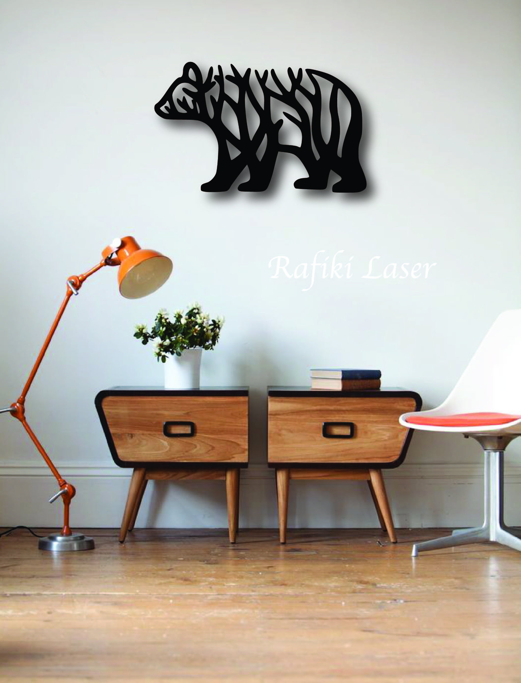 Modern Bear Metal Wall Art Decor_0