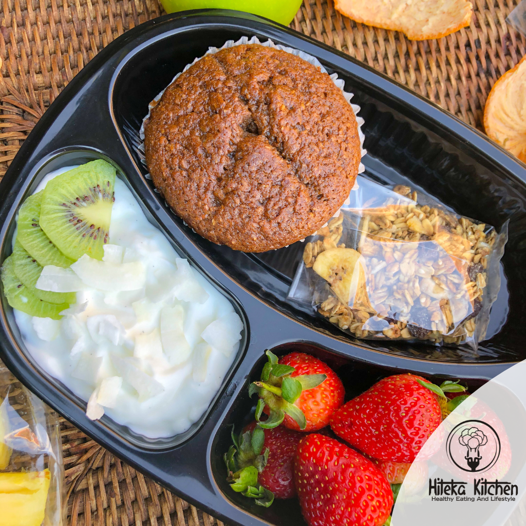 Bran Muffin, Fruit & Yoghurt Bowl