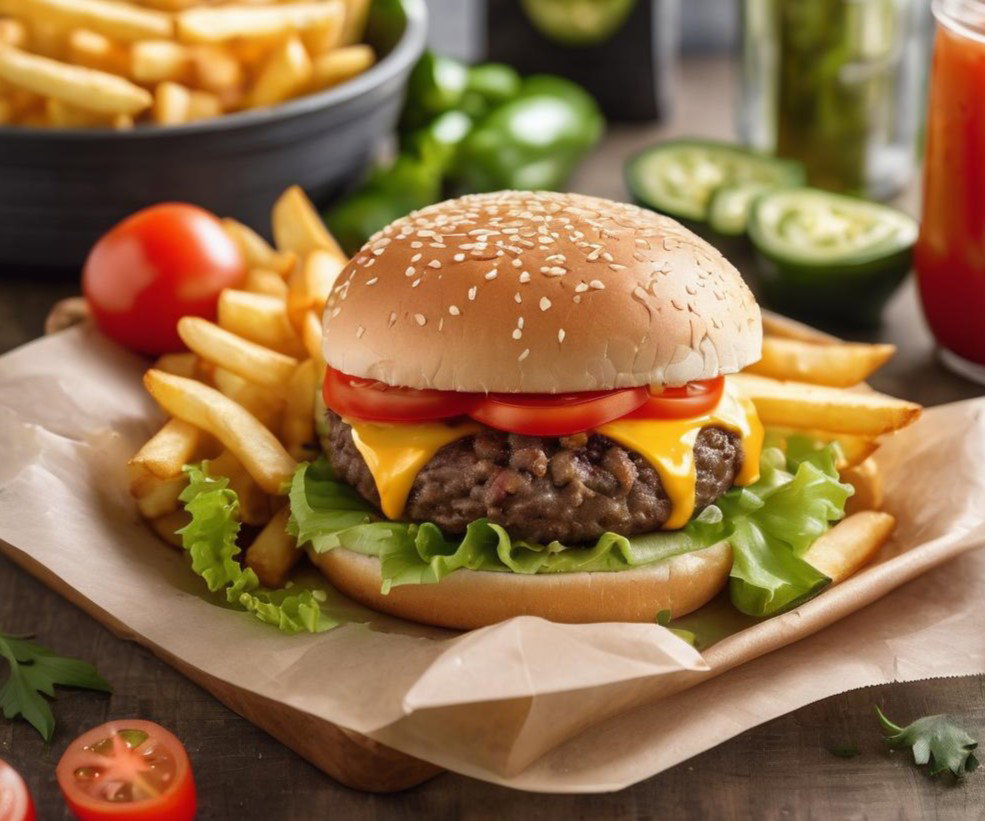 Cheese Burger & Fries (Jalapeno Optional)_0
