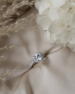 HALO CUSHION SOLITAIRE RING