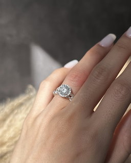 HALO CUSHION SOLITAIRE RING