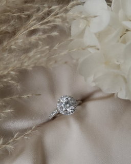 HALO CUSHION SOLITAIRE RING