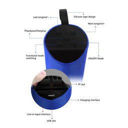 Harwa Portable Wireless Speaker with TF Card Functionality - Blue