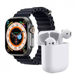 Smartwatch with Fitness Tracker & Wireless Earphones Bundle - 0range
