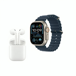 Smartwatch with Fitness Tracker & Wireless Earphones Bundle