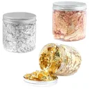 Imitation Gold Silver Copper Foil Leaf Flake Sheets Bulk Foil Paper for DIY Nail Art Decor - Set of 3
