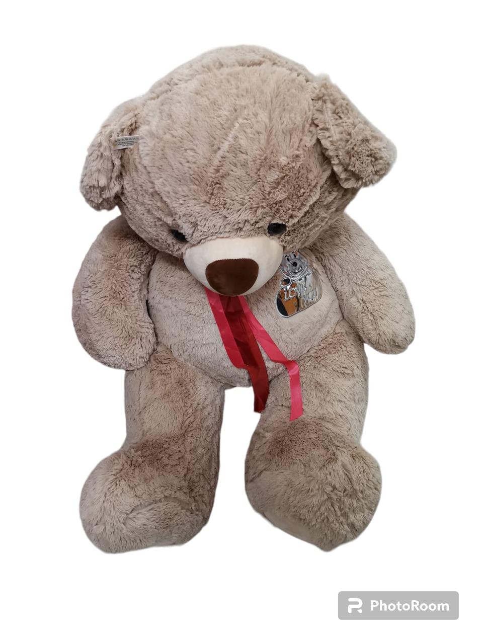 Cuddly Plush Teddy Bear with Red Ribbon