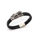 Men's Leather Bracelet / Punk Rock Leather Bracelet - I / J_2