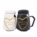 Ceramic Gift Mugs with Handle and Mirror Lid - Set of 2