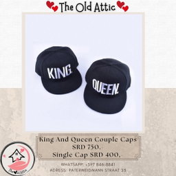 King and queen couple caps 