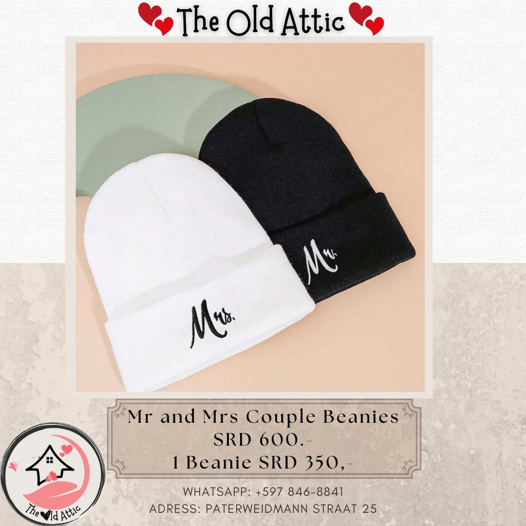 Mr and Mrs couple beanies