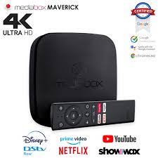 Mediabox Maverick 4K Andriod TV Box - (Netflix Certified) with Disney+ & more