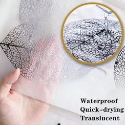 Leaf Pattern Shower Curtain Liner With Hooks