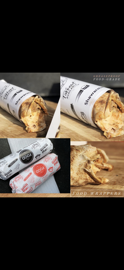  DELI PAPERS - “FOOD TO GO”  / BLACK & WHITE - A4 paper size : 8.5 inches x 12 inches)