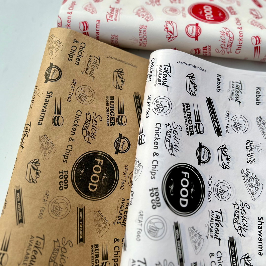 DELI PAPERS - “FOOD TO GO”  / BLACK & WHITE - A4 paper size : 8.5 inches x 12 inches)_12