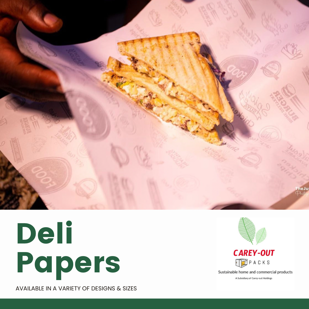  DELI PAPERS - “FOOD TO GO”  / BLACK & WHITE - A4 paper size : 8.5 inches x 12 inches)_10